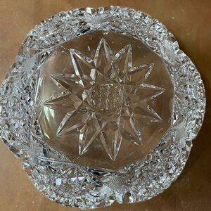 Antique American Brilliant Cut Crystal Bowl circa early 1900 8 wide x 2.23 high